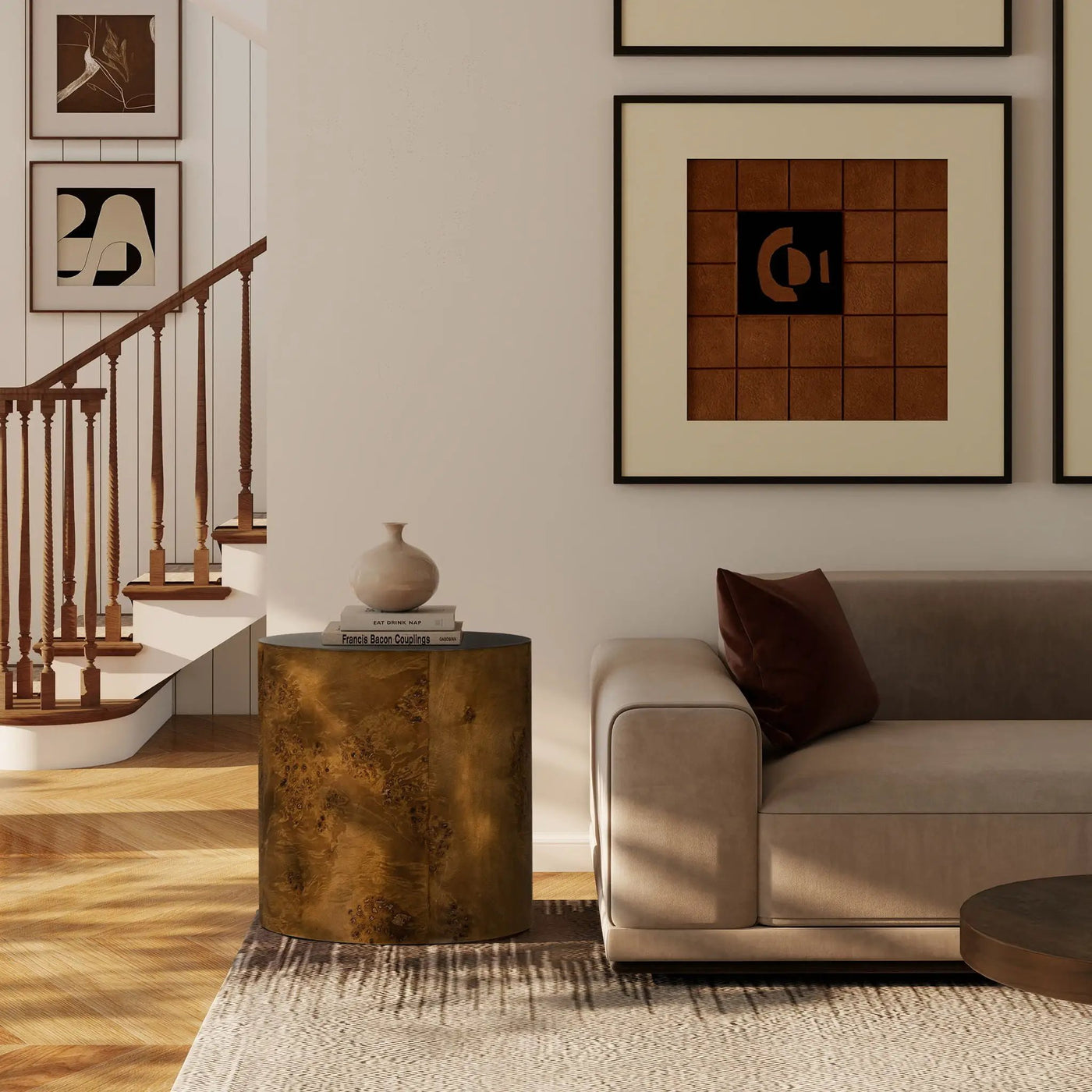 Nebula - Accent Oval Pillar Side Table by HouseOfZazla