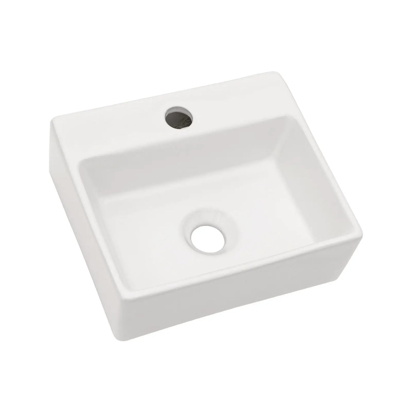 Ceramic Rectangle Wall Mount Bathroom Sink With Single Faucet Hole by HouseOfZazla