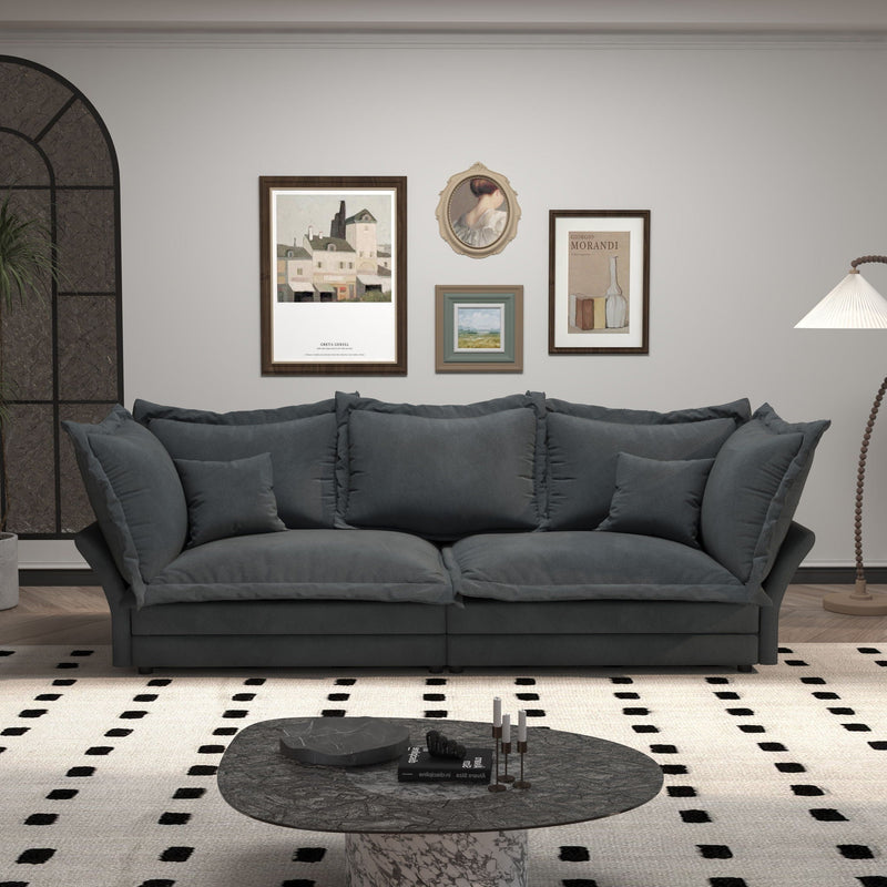 Modern Comfy Upholstered Sofa Cloud Couch, Deep Seat Couches With Multiple Large Soft Pillows by HouseOfZazla