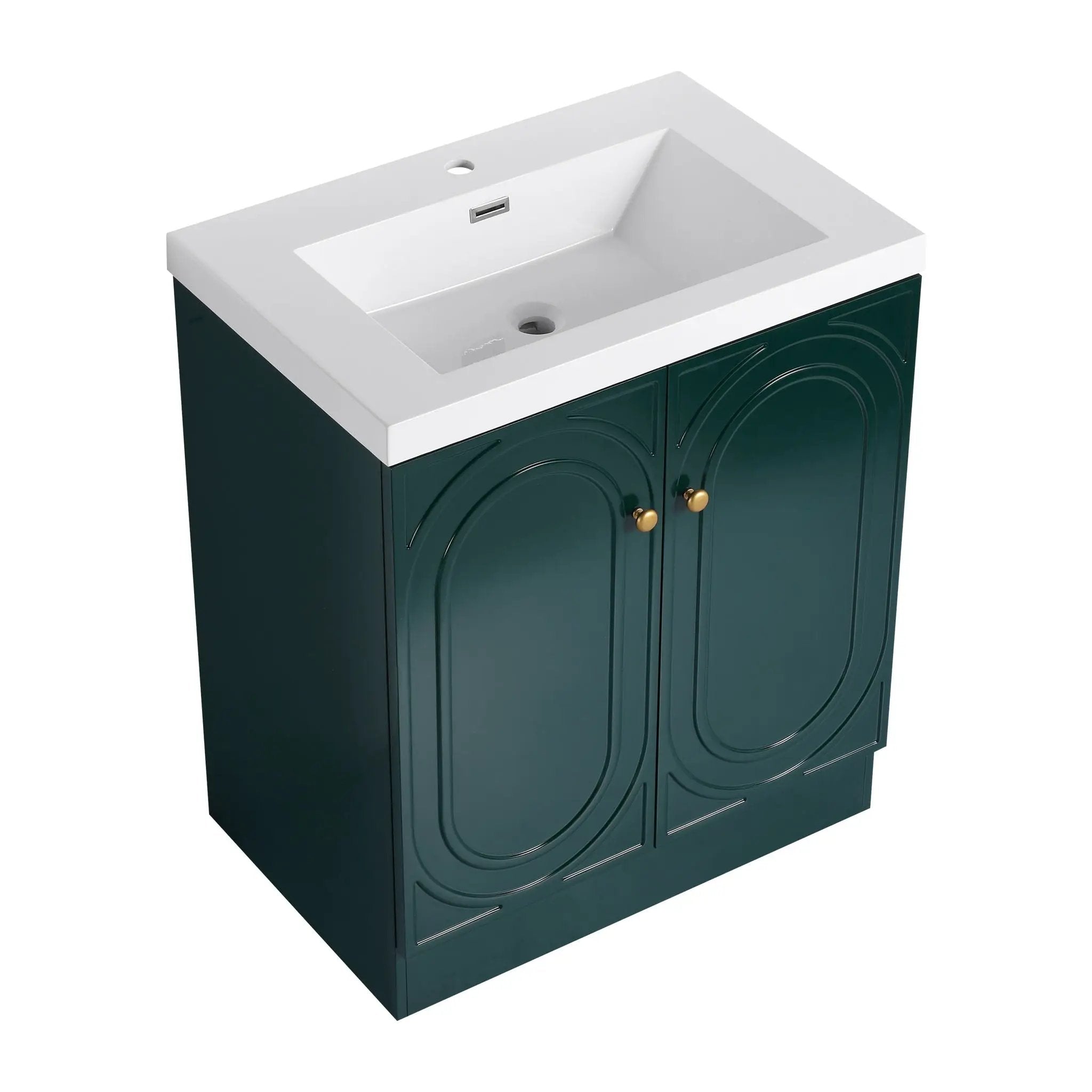 Contemporary Freestanding Bathroom Vanity With Resin Sink & Soft-Close Cabinet Doors by HouseOfZazla