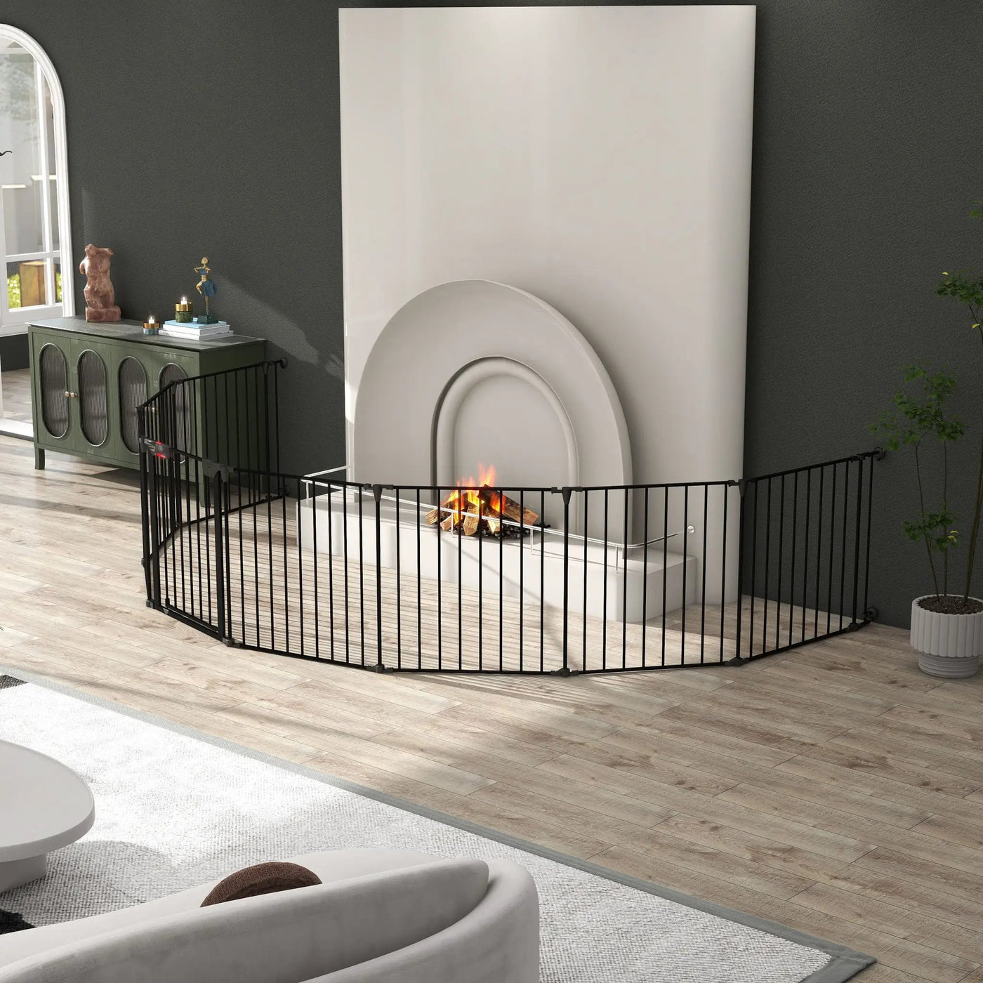 Adjustable Safety Gate Play Yard Metal Doorways Fireplace Fence Christmas Tree Fence Gate For House Stairs Gate Prohibited Area Fence by HouseOfZazla