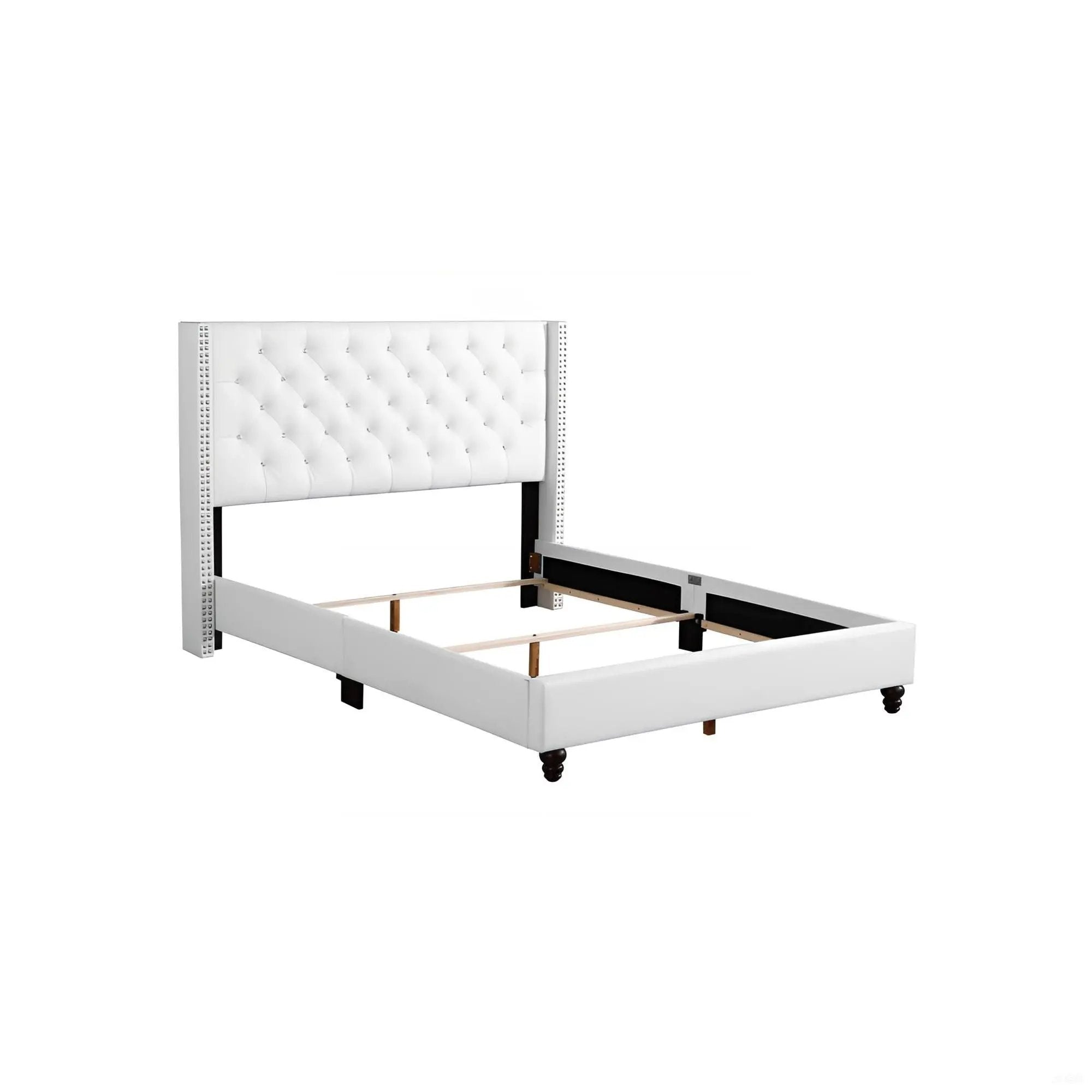 Upholstered Nailhead Trim Chic Bed by Unique Piece Furniture