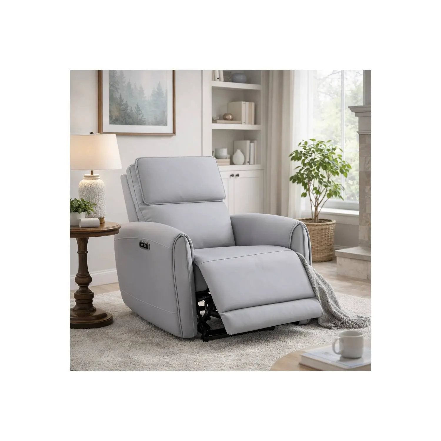 Jeromie - Power Motion Recliner With USB Port - Gray by HouseOfZazla