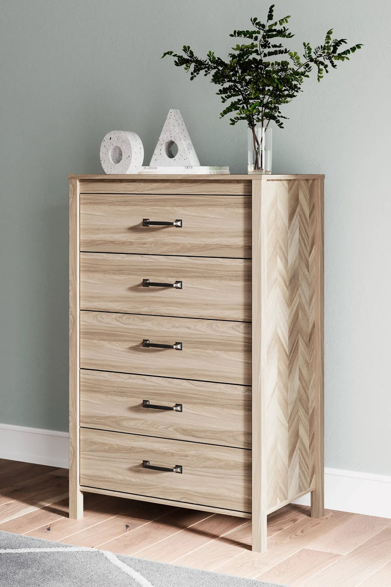 Battelle - Five Drawer Chest - Tan by Unique Piece Furniture