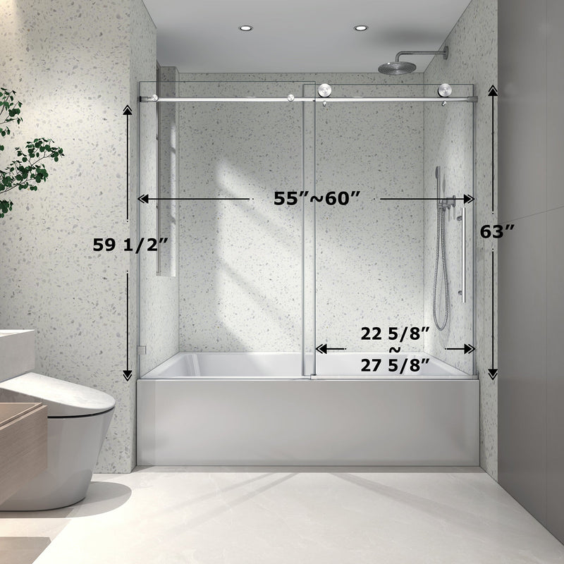 6063 Brushed Nickel Frameless Shower Door by HouseOfZazla