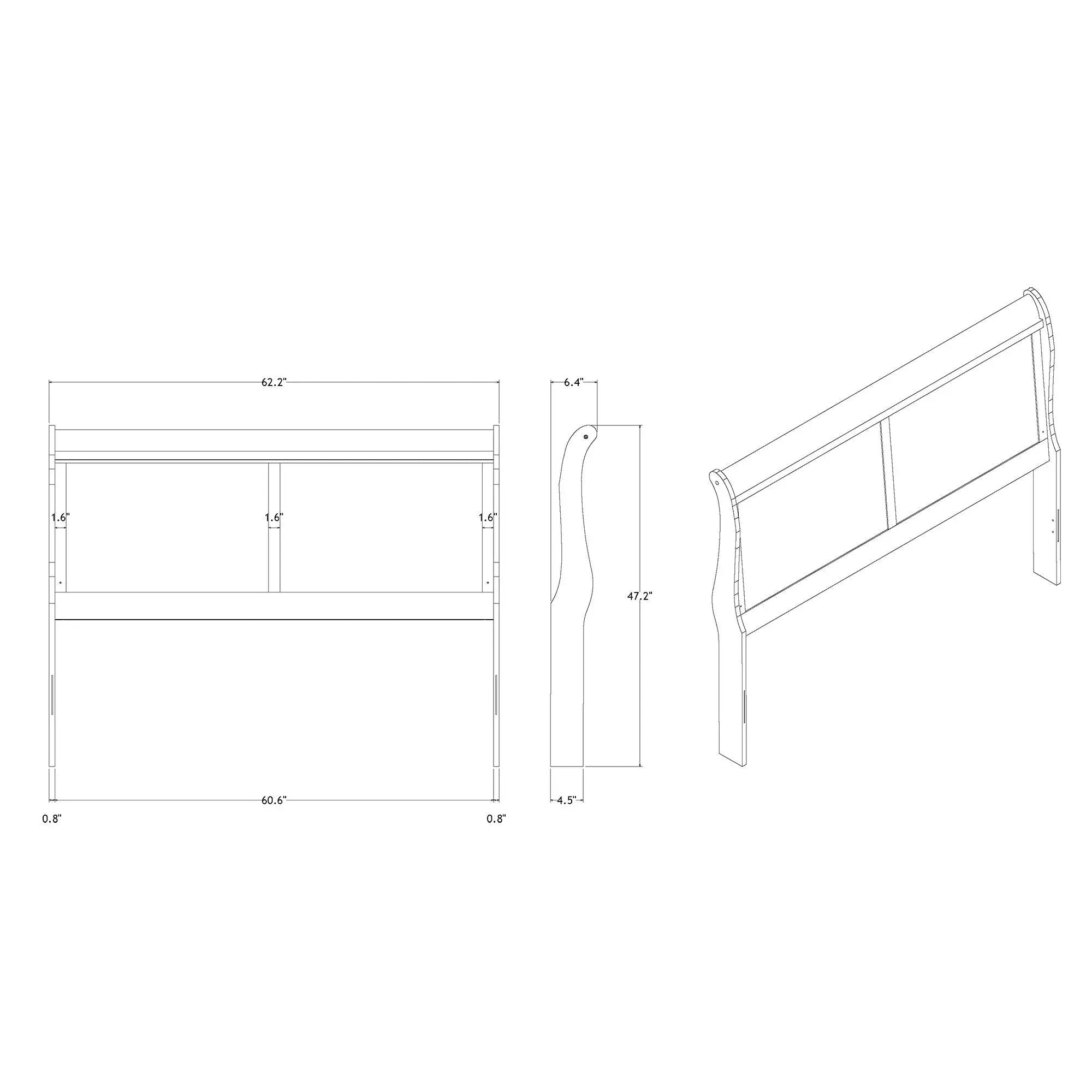 Charlston - Modern Sleigh Design Bed With LED by Unique Piece Furniture