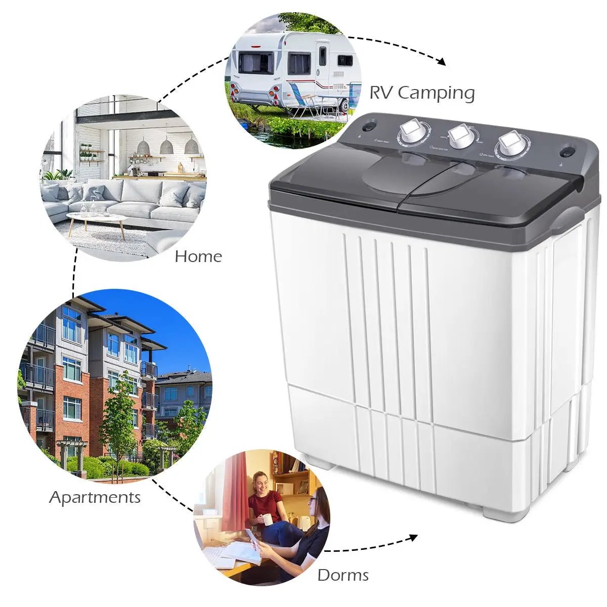 Portable Washing Machine for Dorms and Apartment by DirectDeals