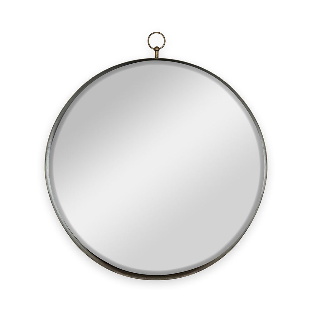 Round Mirror with Iron Frame - Gray, photo 5 of 7