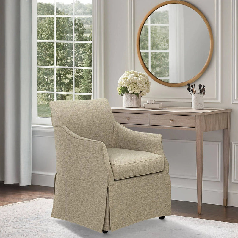 London - Upholstered Skirted Dining Arm Chair by HouseOfZazla