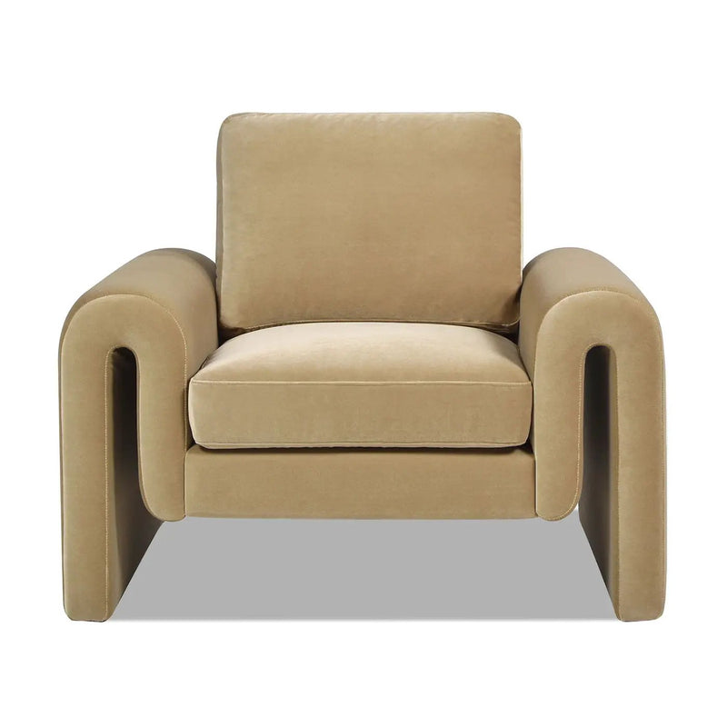 Mason - Arched Arm Chair - Camel Brown Beige by HouseOfZazla