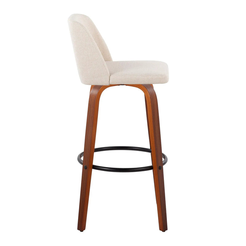 Toriano - Mid Century Modern Fixed Height Barstool Swivel And Round Footrest (Set of 2) by Unique Piece Furniture