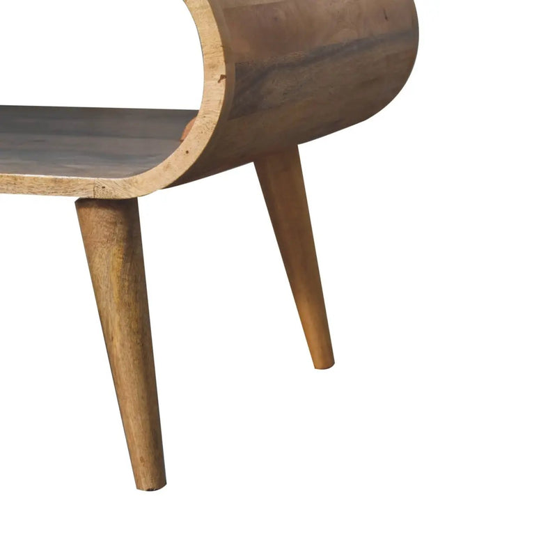 Solid Wood Open Oak-ish Coffee Table, Nordic Legs by HouseOfZazla