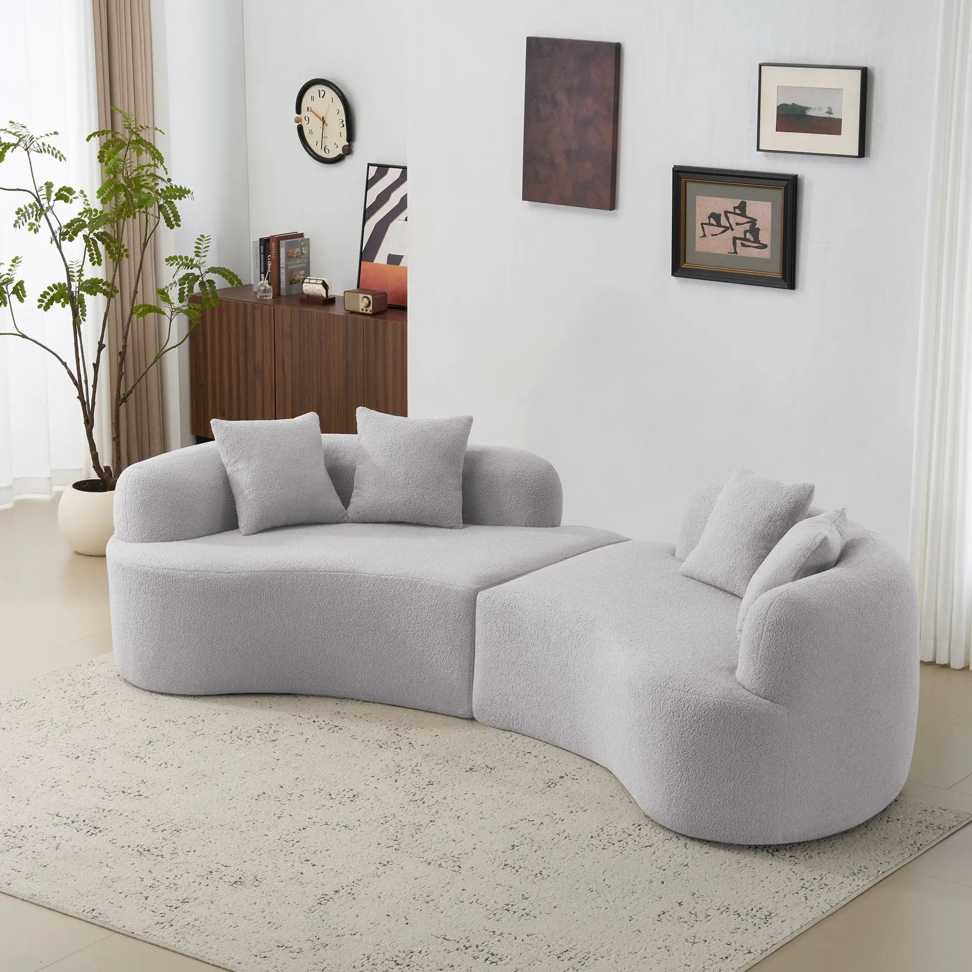 Curved 4 Seater Full Compression Sponge Sofa by Unique Piece Furniture