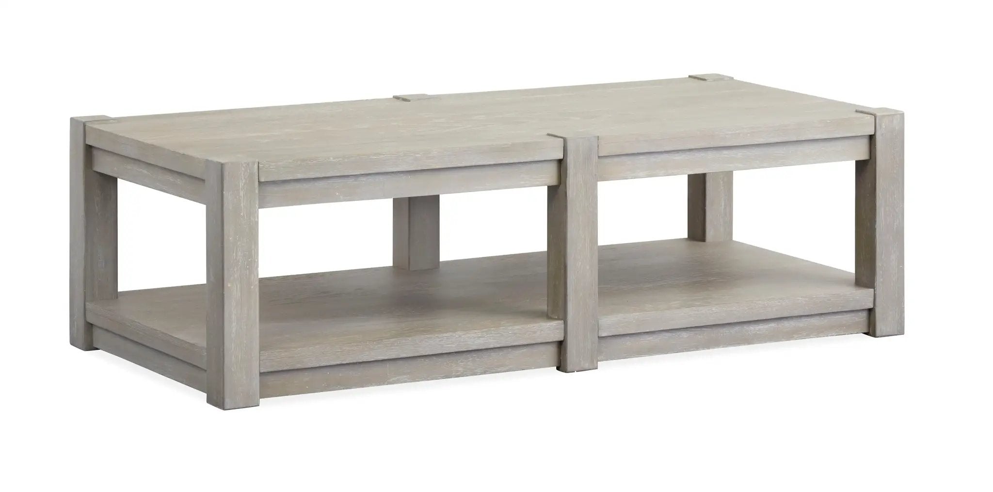 Burgess - Rectangular Shelf Cocktail Table With Casters - Calico Gray by Unique Piece Furniture