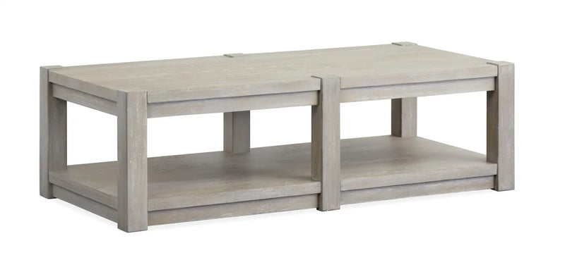 Burgess - Rectangular Shelf Cocktail Table With Casters - Calico Gray by Unique Piece Furniture