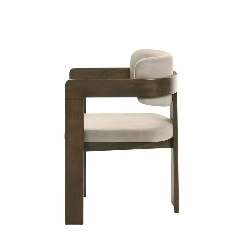 Destin - Side Chair - Light Gray Fabric & Walnut by Unique Piece Furniture