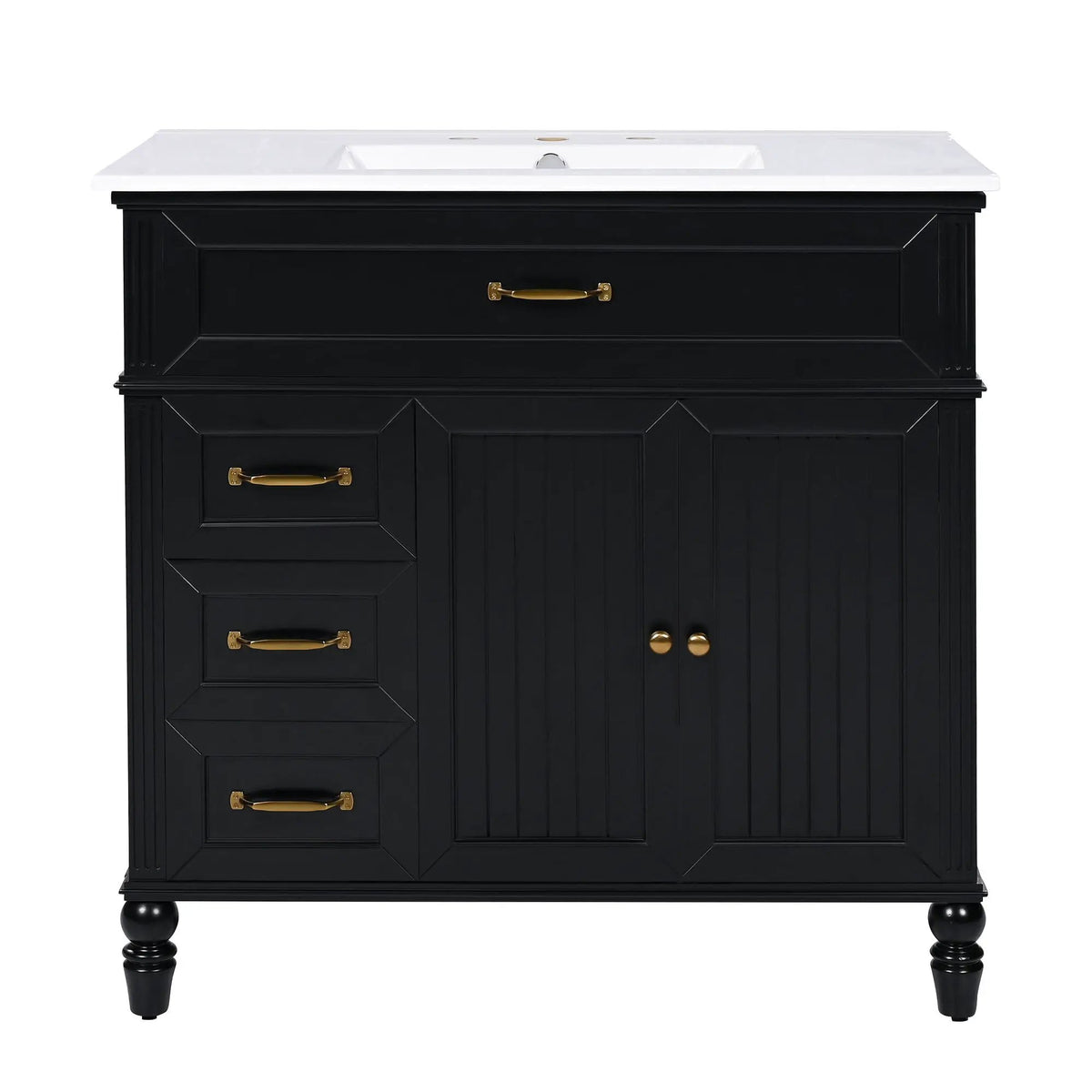 Bathroom Vanity With Sink, 2 Doors 2 Drawers, Freestanding Design by HouseOfZazla