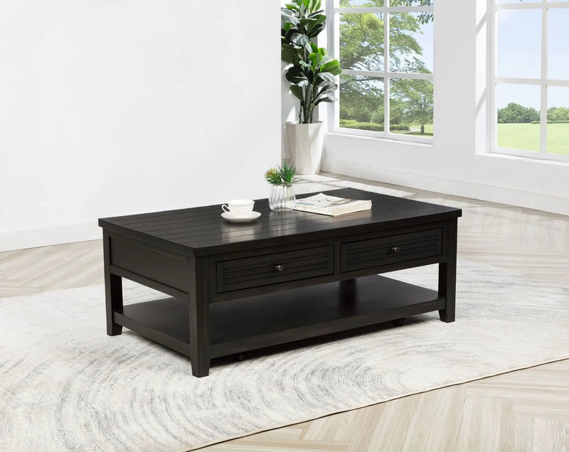 Concord 2-drawer Rectangular Coffee Table Distressed Java by Unique Piece Furniture