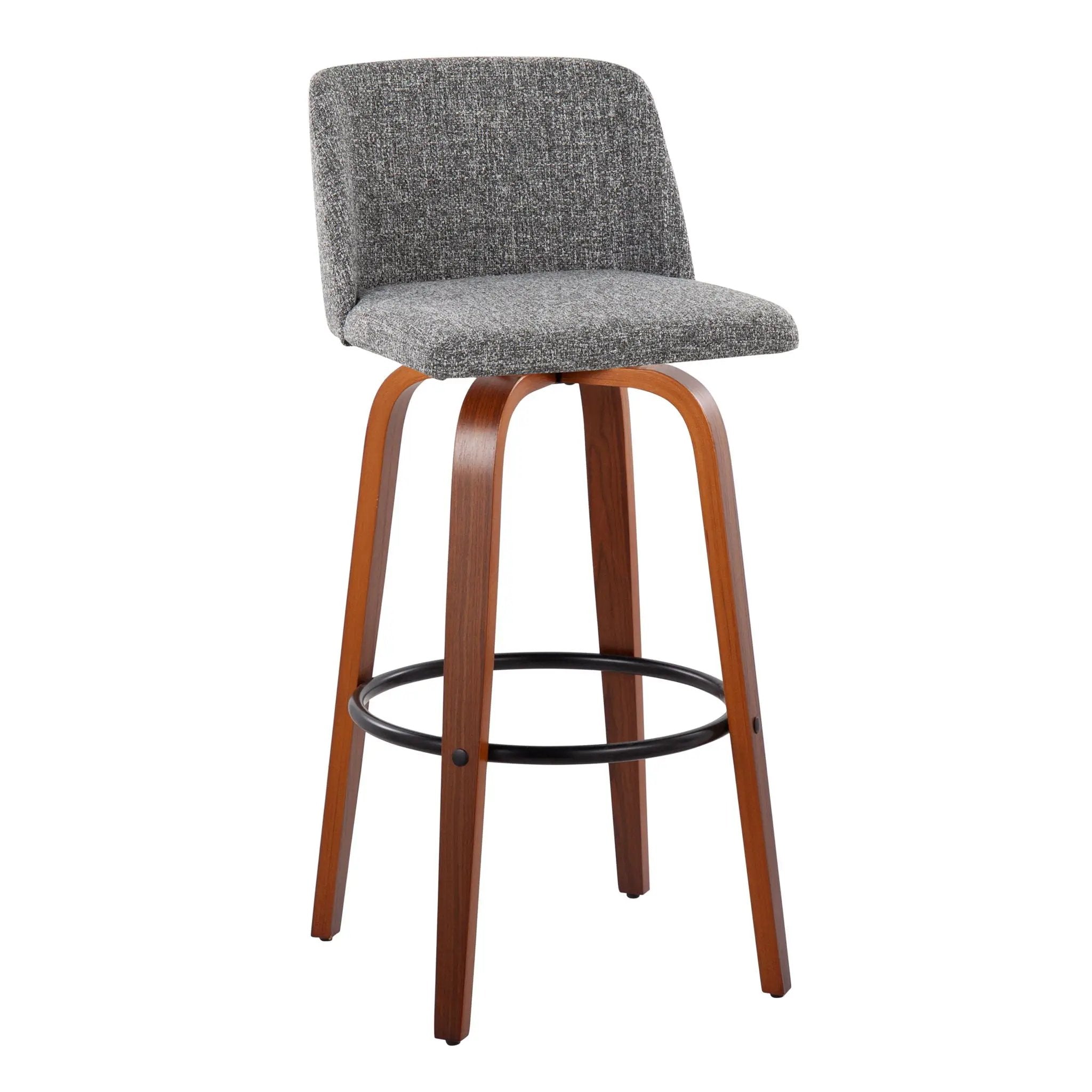 Toriano - Mid Century Modern Fixed Height Barstool Swivel And Round Footrest (Set of 2) by Unique Piece Furniture
