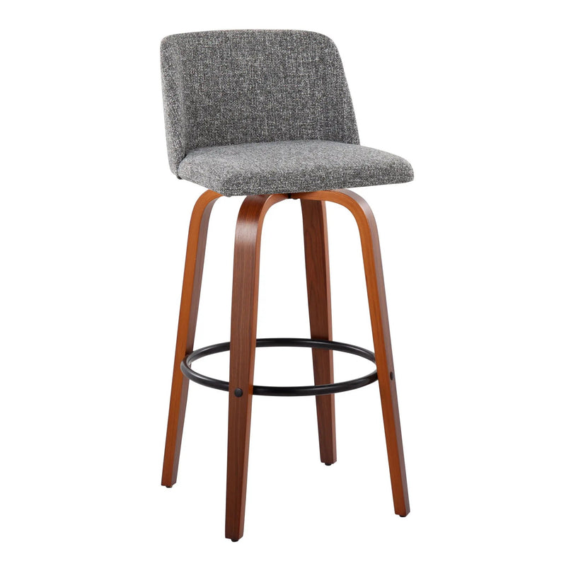 Toriano - Mid Century Modern Fixed Height Barstool Swivel And Round Footrest (Set of 2) by Unique Piece Furniture