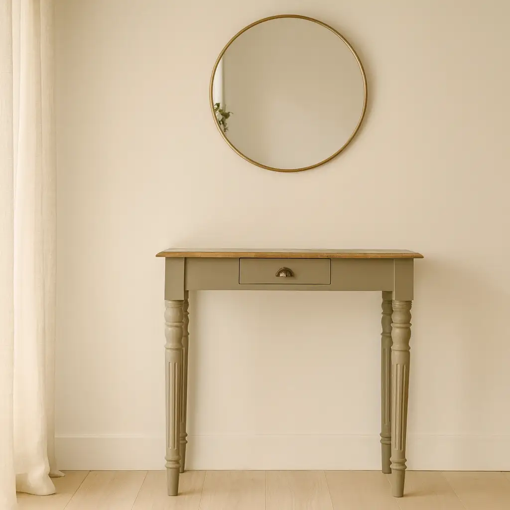 Solid Wood Hand Painted Writing Desk, 1-Drawer by HouseOfZazla