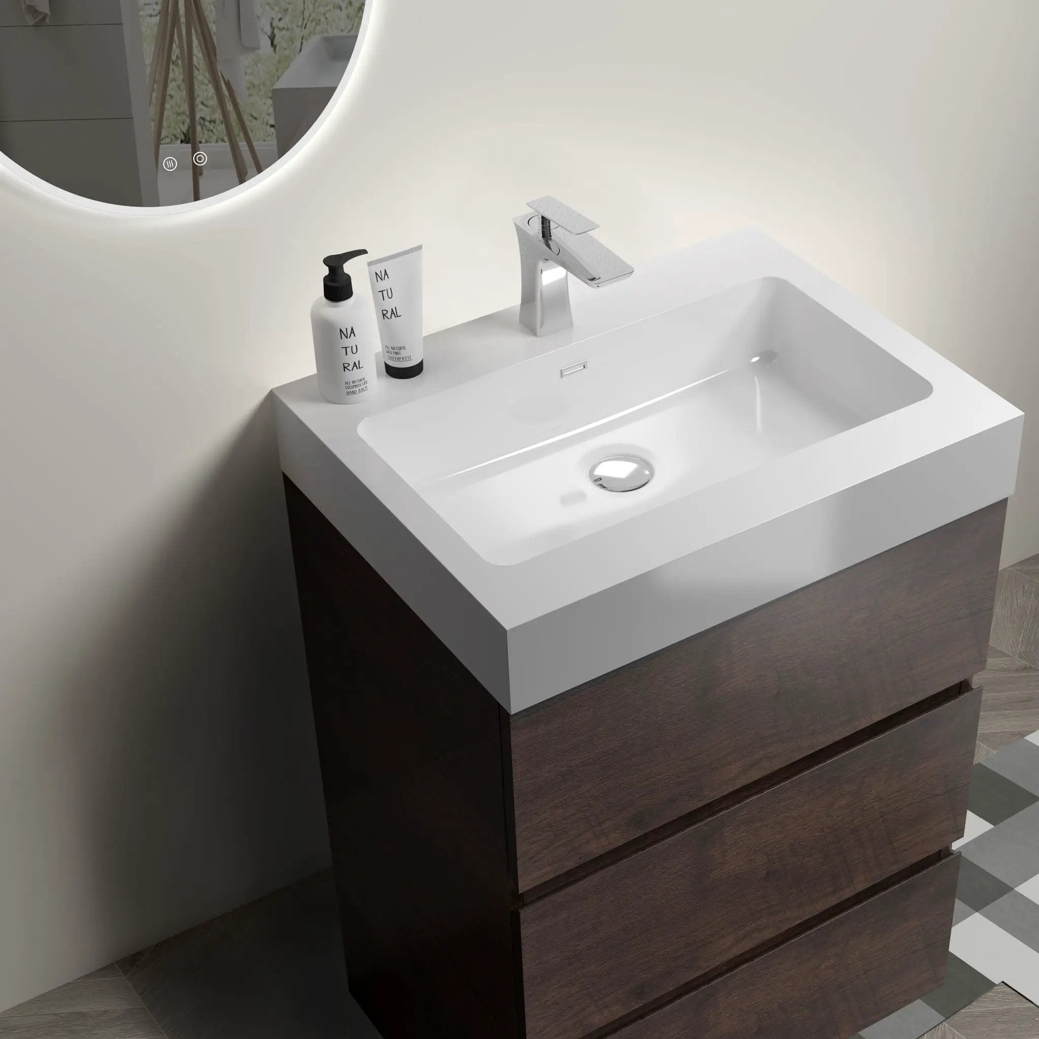 Alice - Bathroom Vanity With Large Storage Freestanding Bathroom Vanity, Sink For Modern Bathroom, One-Piece Sink Basin Without Drain And Faucet by Unique Piece Furniture