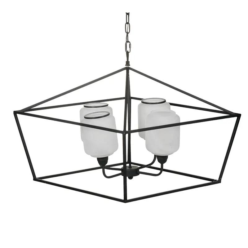 26" Iron Chandelier - Sleek Industrial Style by HouseOfZazla