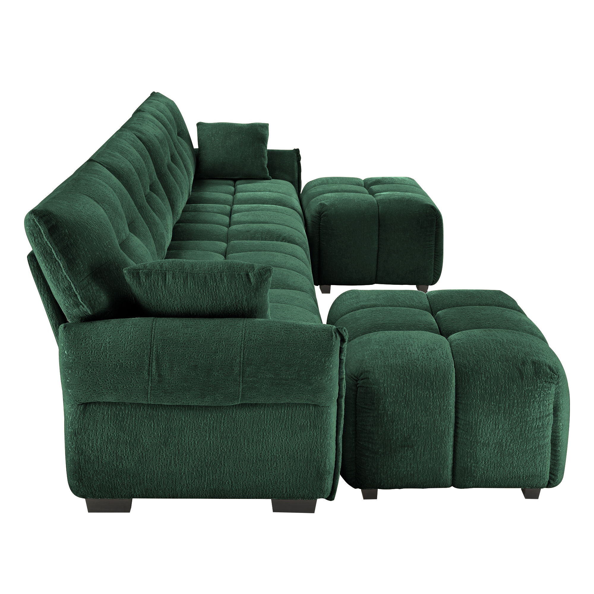 Sofa Set With Ottoman And Pillows, Textured, High Resilience Cushions by HouseOfZazla