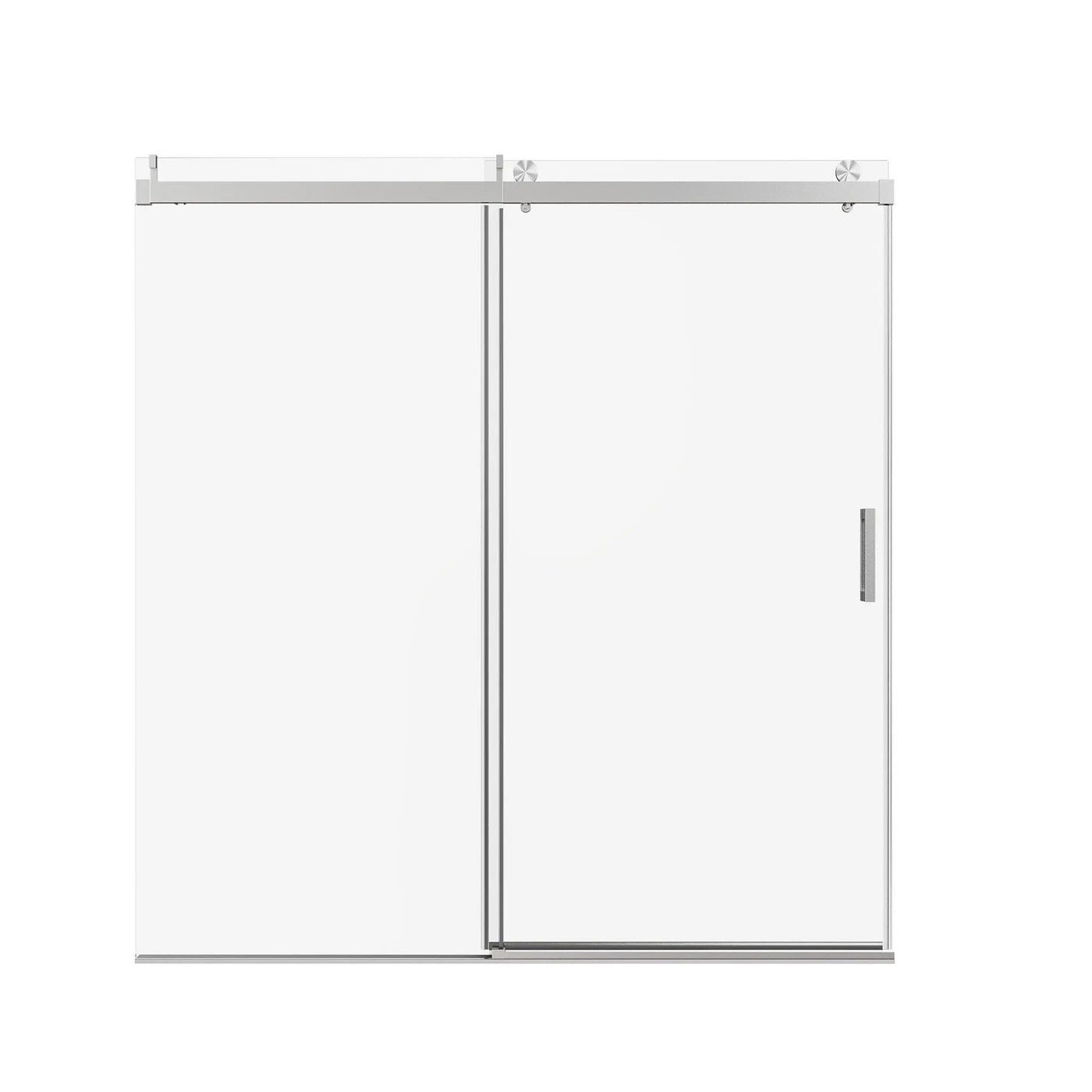 Frameless Sliding Shower Door With Soft- Close, 3 / 8" Tempered Glass by HouseOfZazla