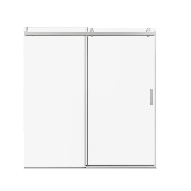 Frameless Sliding Shower Door With Soft- Close, 3 / 8" Tempered Glass by HouseOfZazla