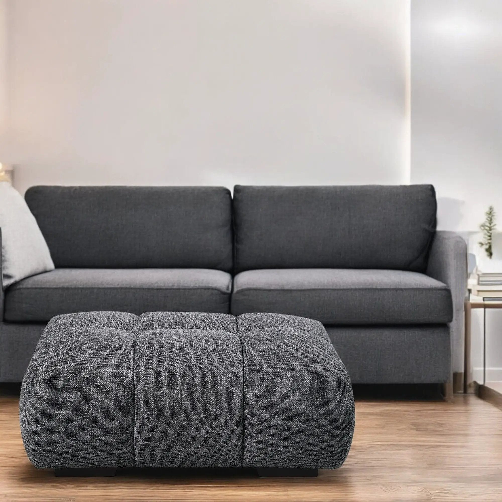 Chosen - Chenille Ottoman - Gray by Unique Piece Furniture