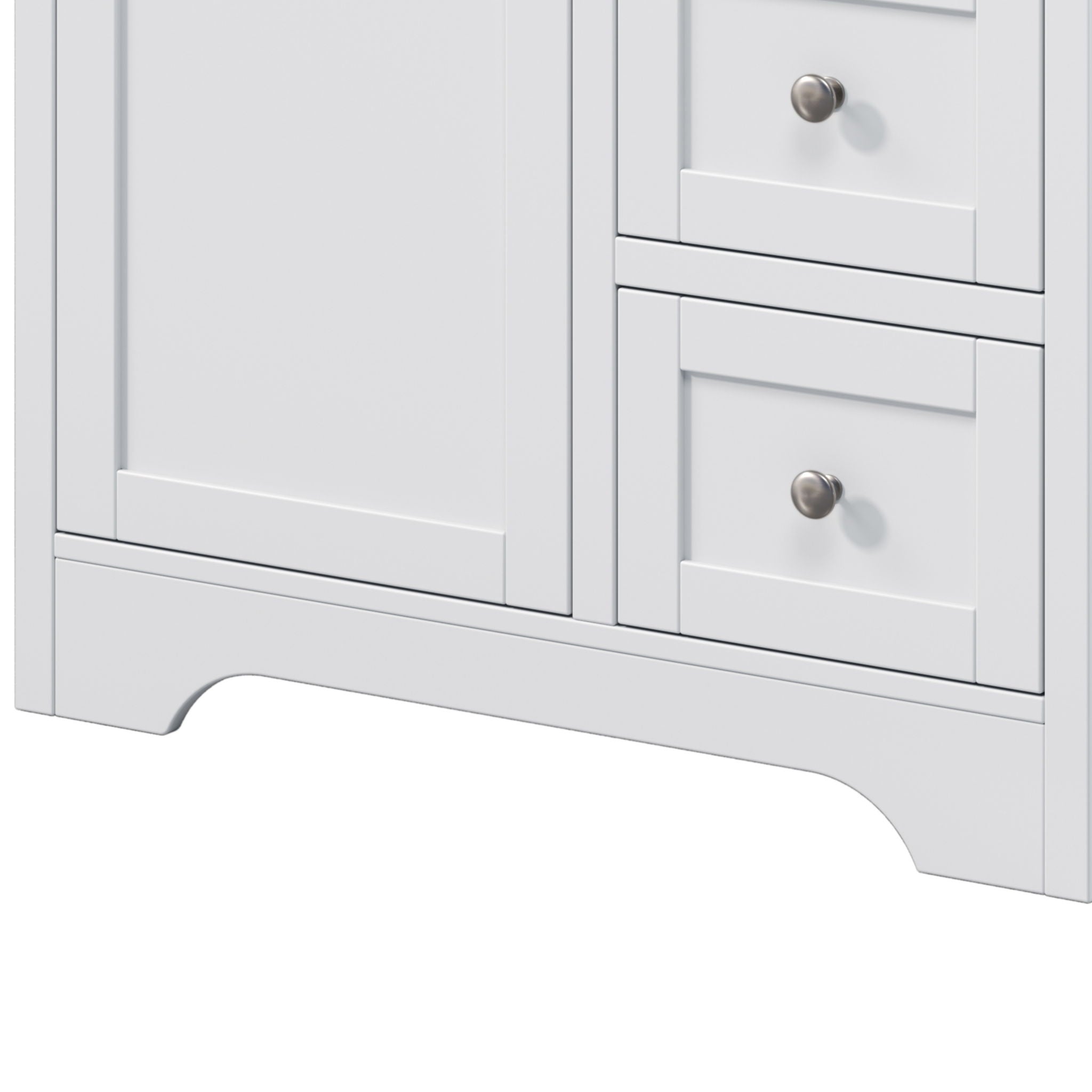 Double Sink Bathroom Vanity With Countertop, 2 Ceramic Sinks, 6 Drawers by HouseOfZazla
