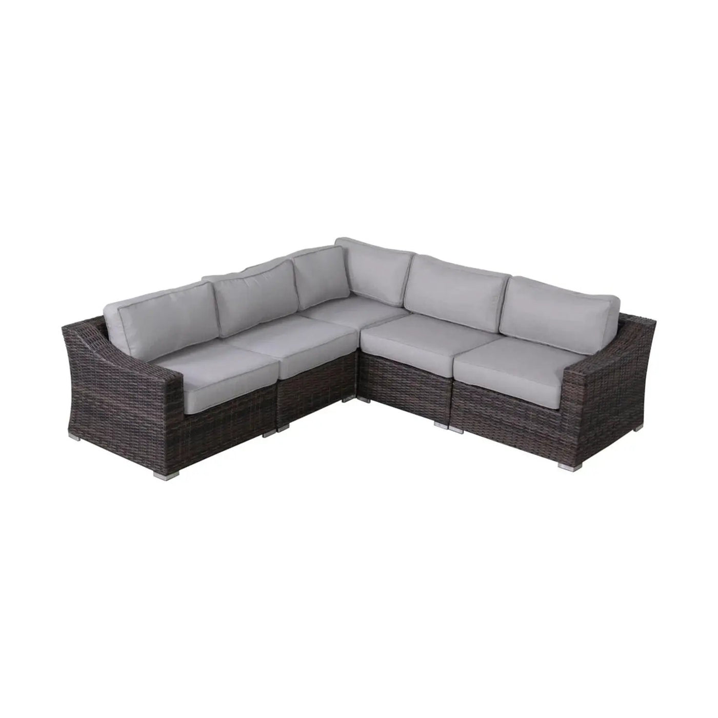 Contemporary Outdoor Rattan Wicker Sectional Seating Group With Cushions by HouseOfZazla