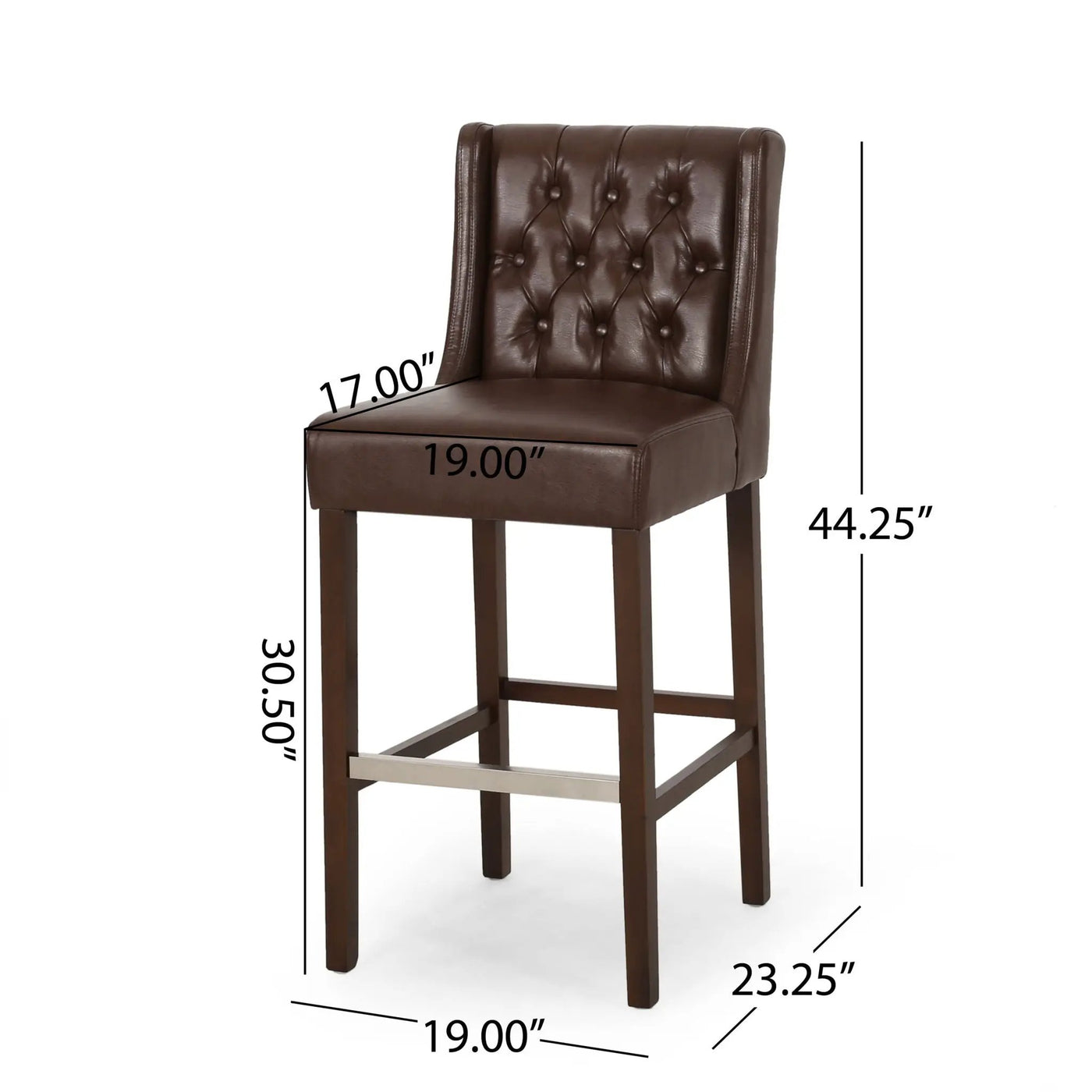Solstara Upholstered Dining Barstool with Button Tufted and Wing Back by HouseOfZazla