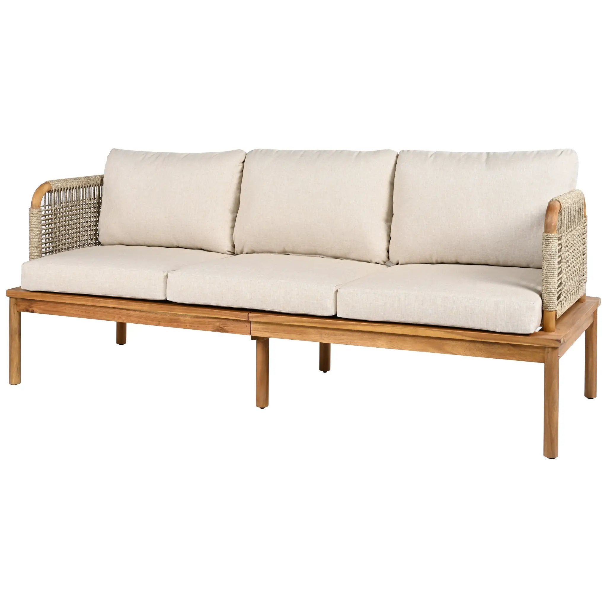 Outdoor 5-Piece Acacia Wood and Rope Patio Sofa Set by HouseOfZazla