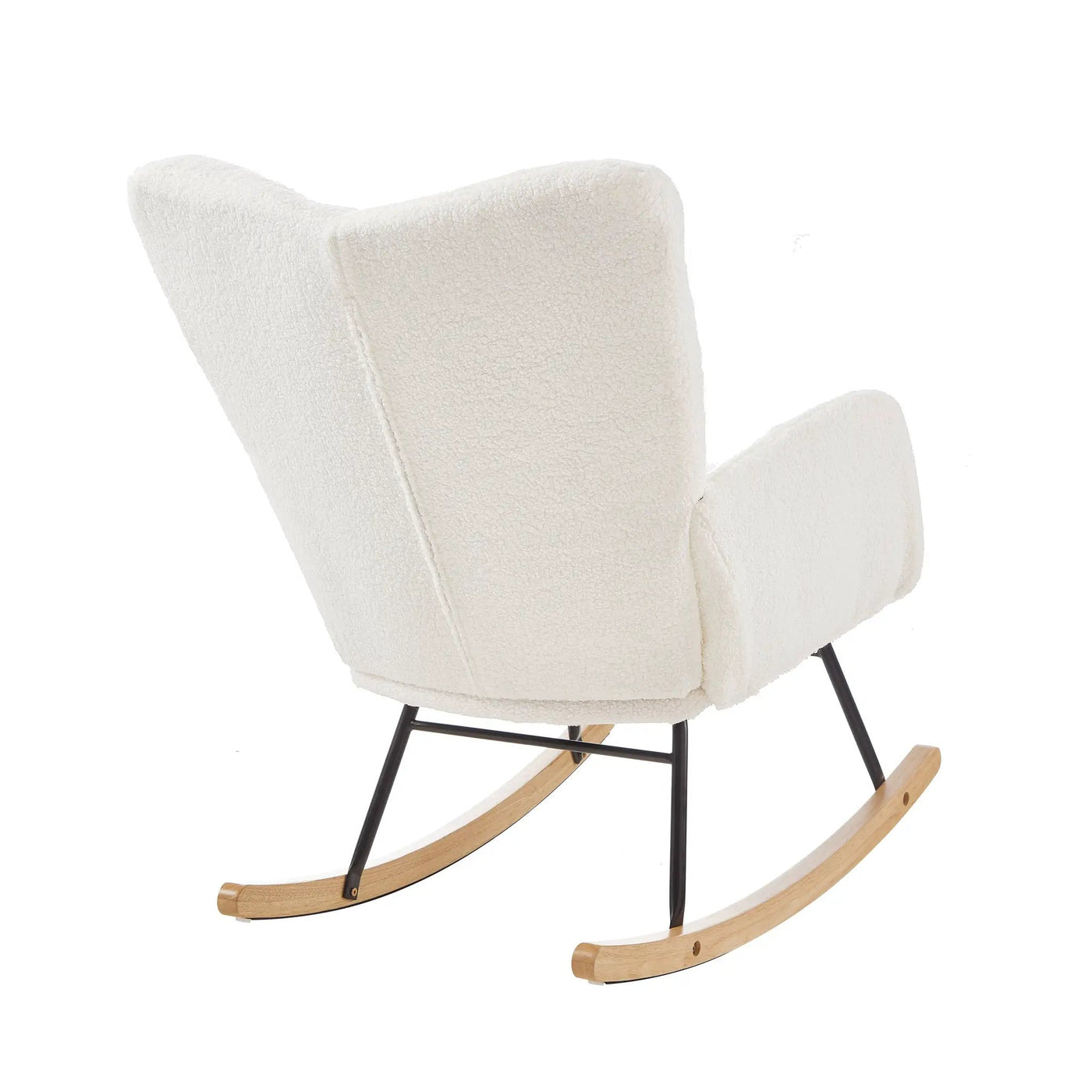 Glider Chair for Living Room Tufted Upholstered Teddy Fabric Rocking Chair by HouseOfZazla