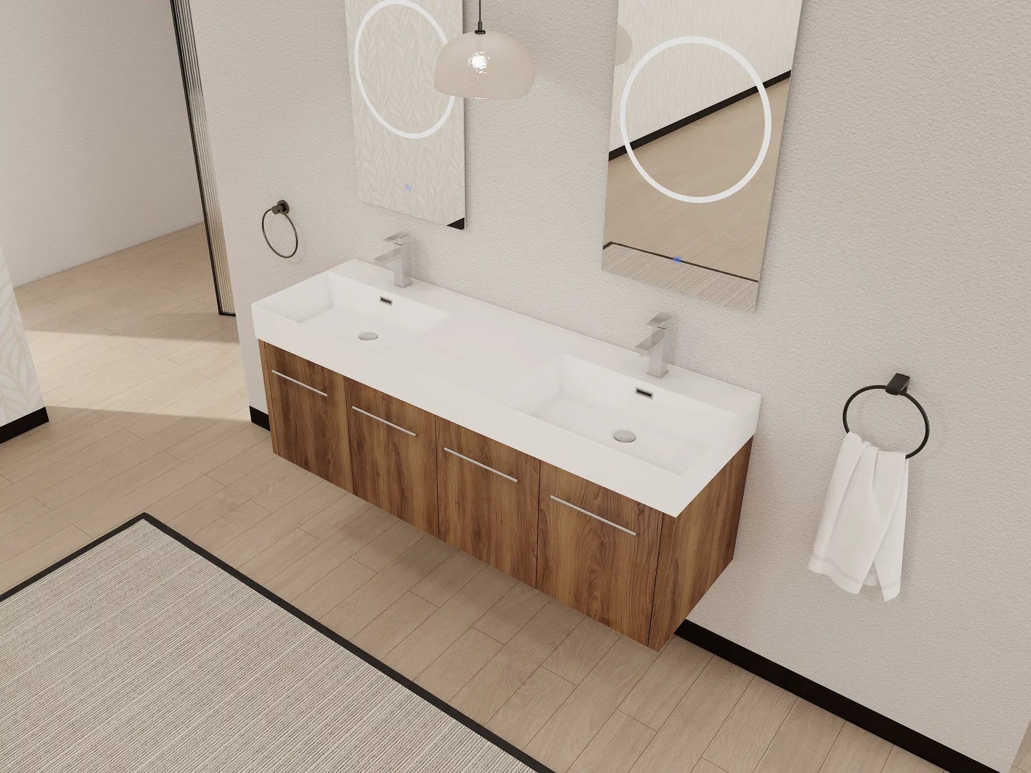 60 Inch Wall-Mounted Bathroom Vanity with Sink by HouseOfZazla