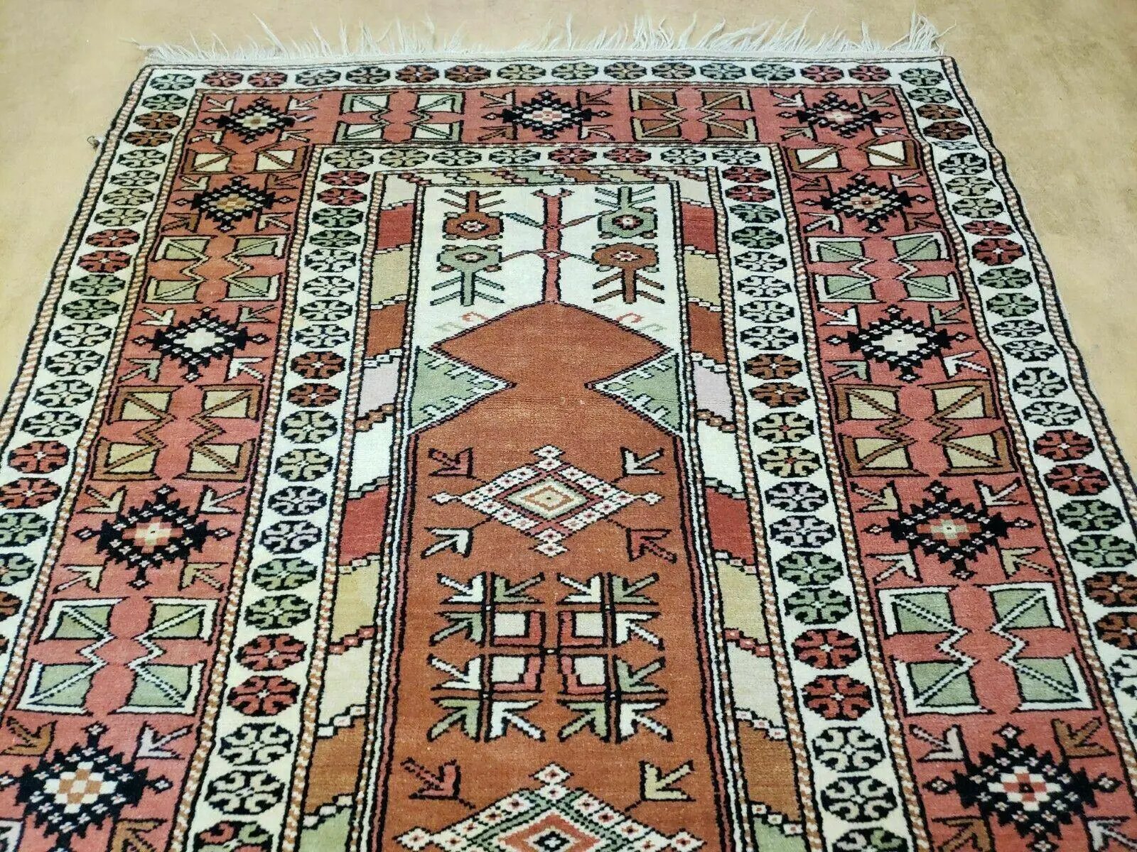 4' X 7' Antique Handmade Turkish Melas Oushak Wool Rug by Jewel Rugs