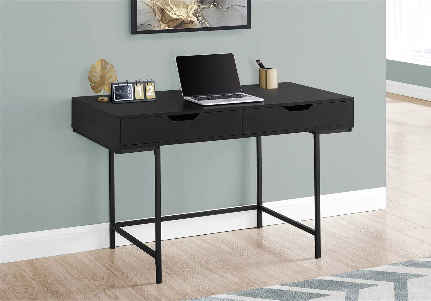 Computer Desk For Home Office, Laptop, Storage Drawers, Contemporary & Modern by HouseOfZazla