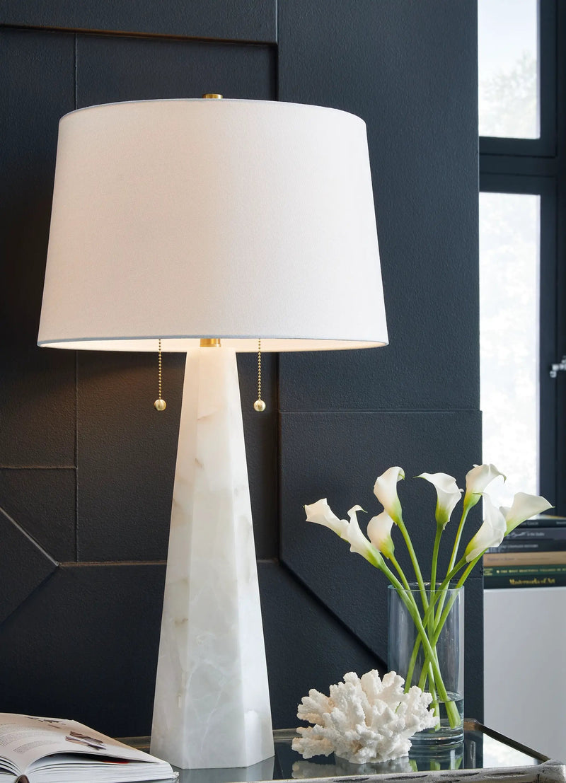 Laurellen - Alabaster Table Lamp - White by Unique Piece Furniture