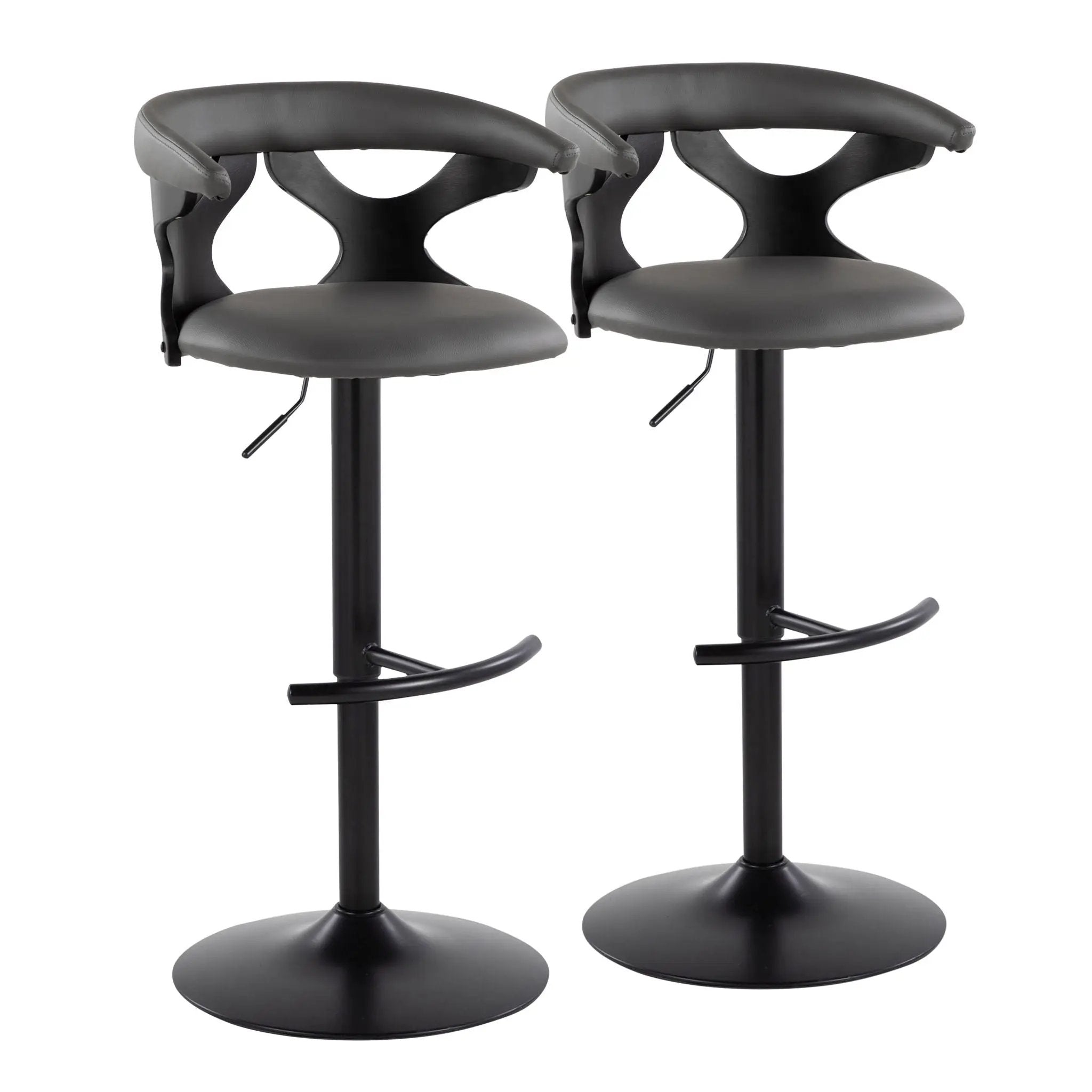 Gardenia - Contemporary Adjustable Barstool With Swivel With Rounded T Footrest (Set of 2) by Unique Piece Furniture