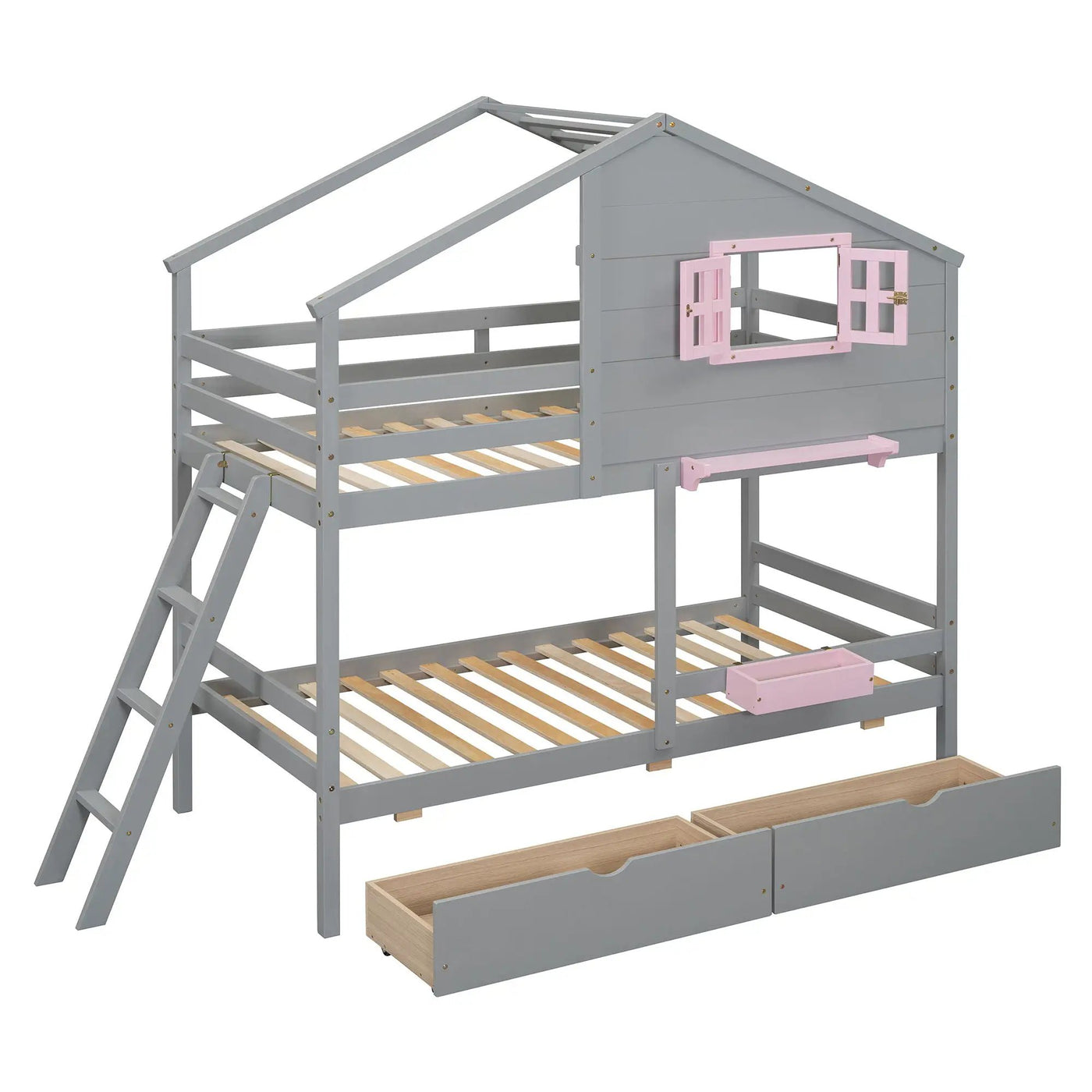 Bunk Bed With Playhouse Roof And Window by Unique Piece Furniture