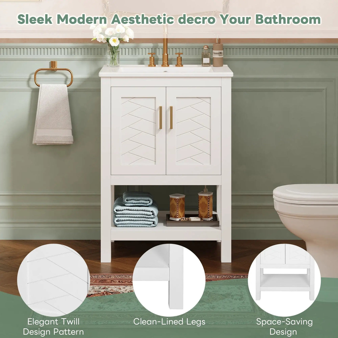 Modern Bathroom Vanity With Elegant Twill Design by HouseOfZazla