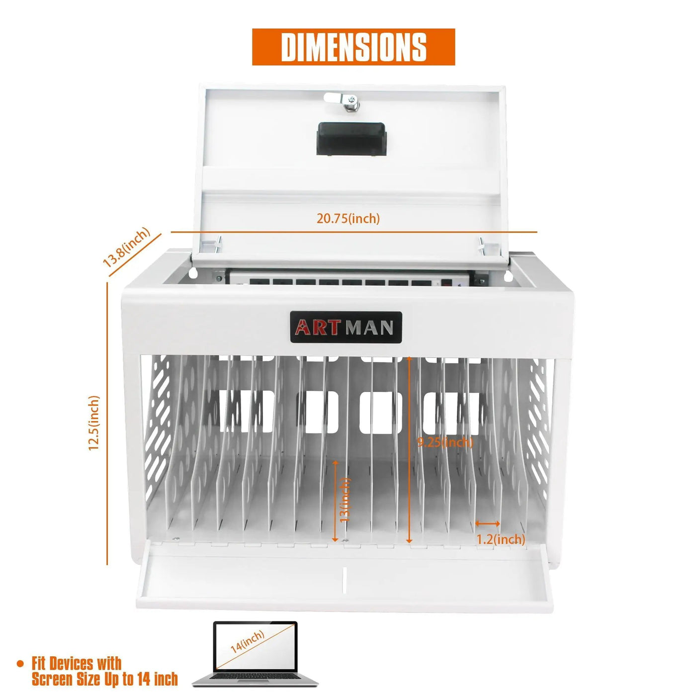 16 Bay Charging Cabinet For Laptop book, Locking Charging Station by HouseOfZazla