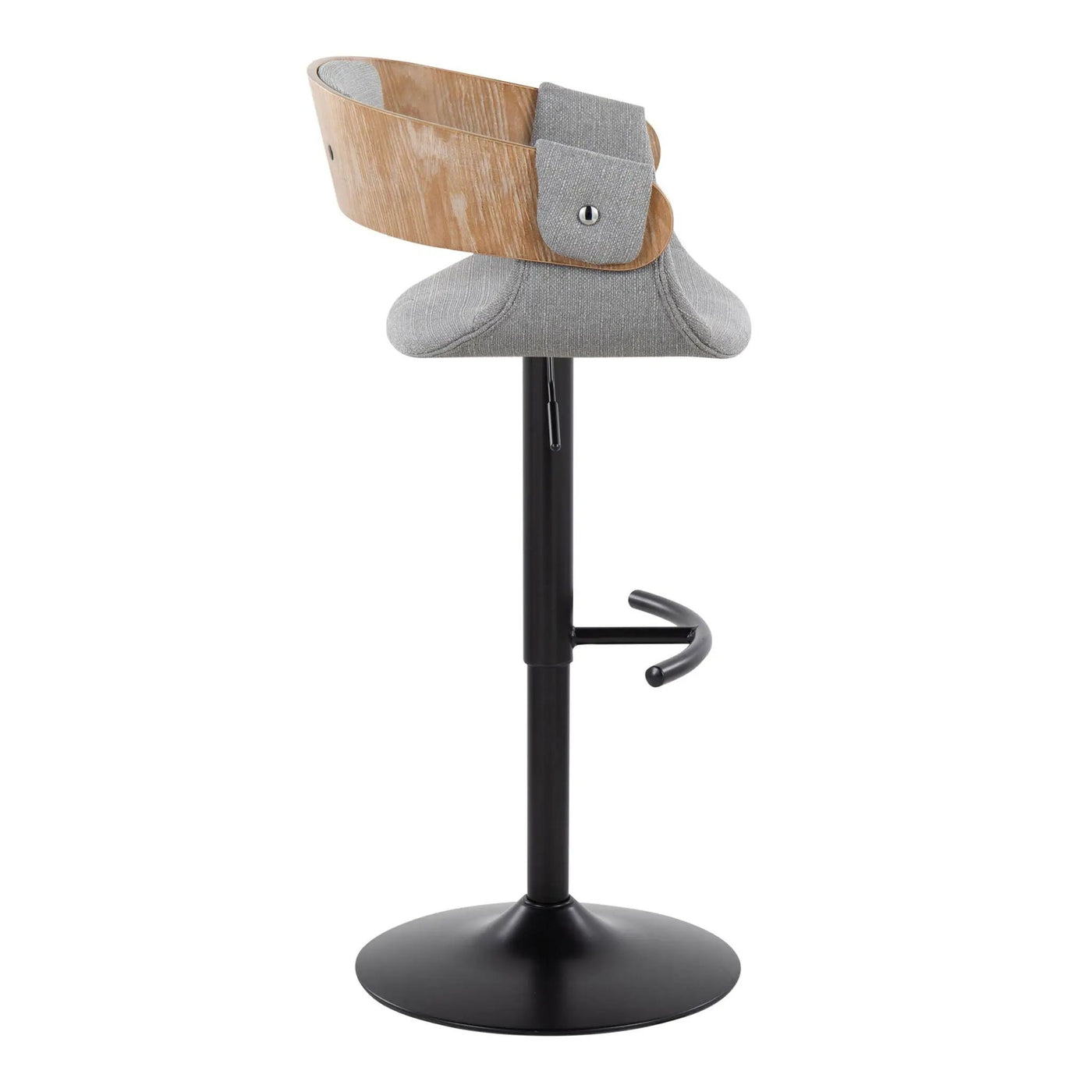 Elisa - Mid Century Modern Adjustable Barstool With Swivel & Rounded T Footrest (Set of 2) by HouseOfZazla
