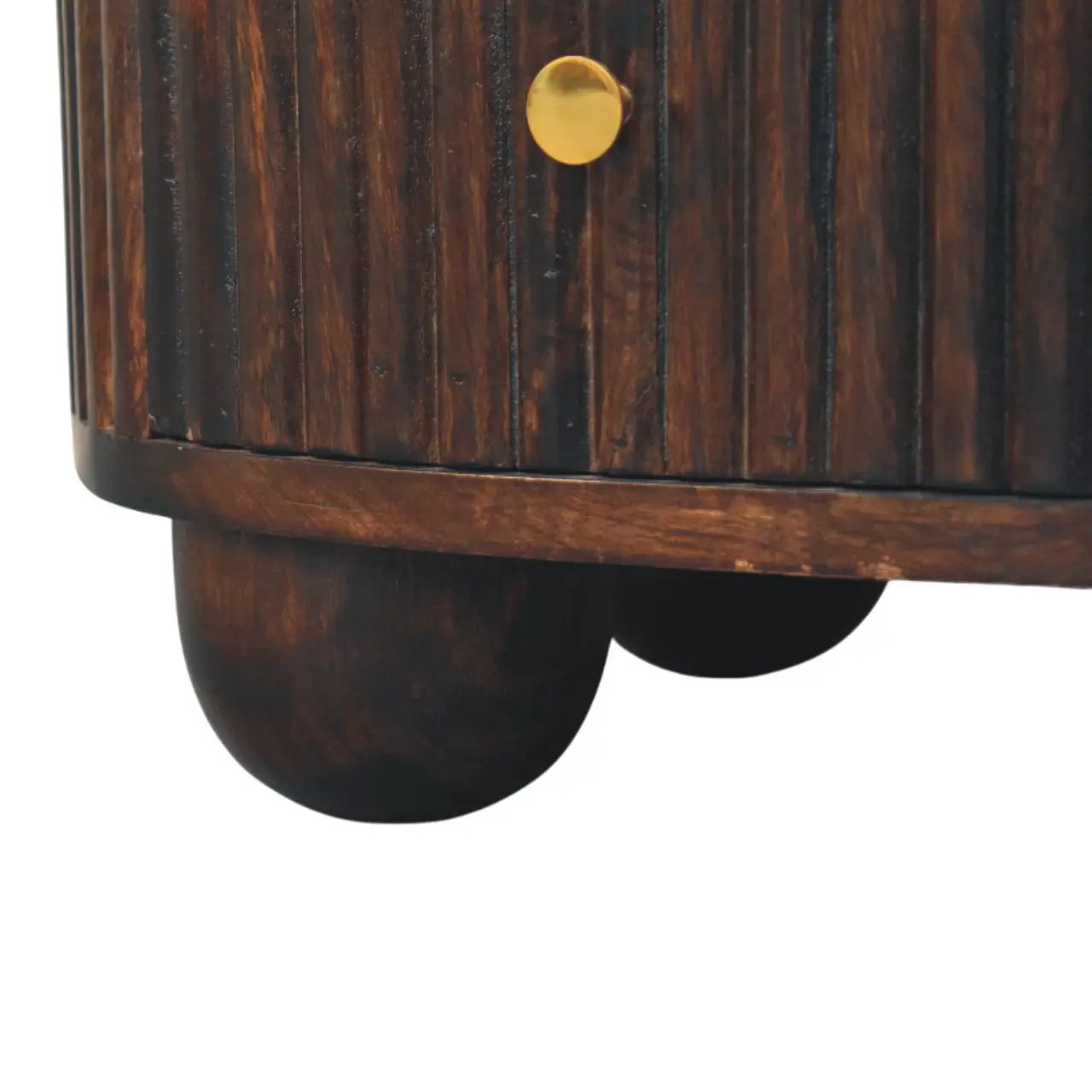 Solid Wood Curved Fluted 3-Drawer Drum Chest by HouseOfZazla