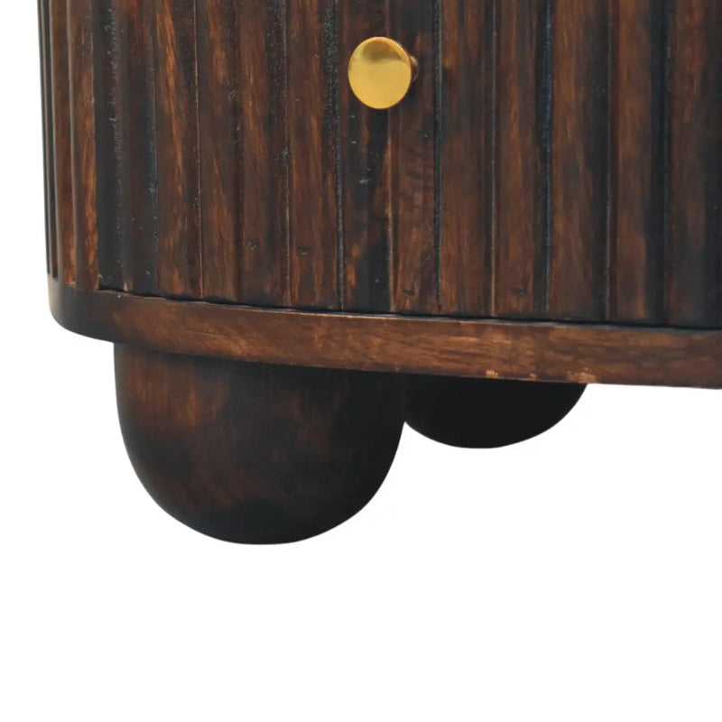 Solid Wood Curved Fluted 3-Drawer Drum Chest by HouseOfZazla