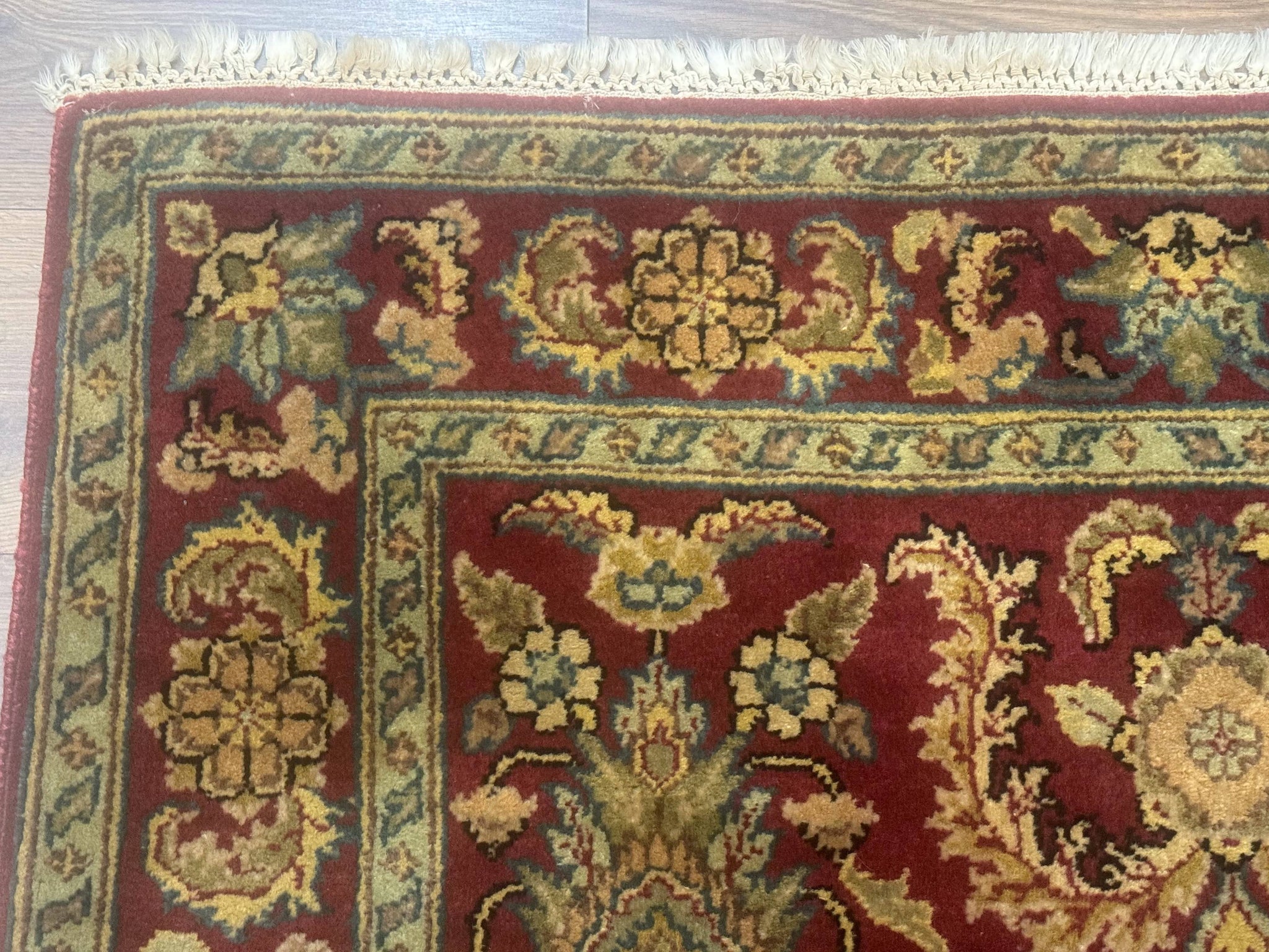 Indo Persian Mahal Rug 4x6, Floral Allover Pattern, Maroon by Jewel Rugs