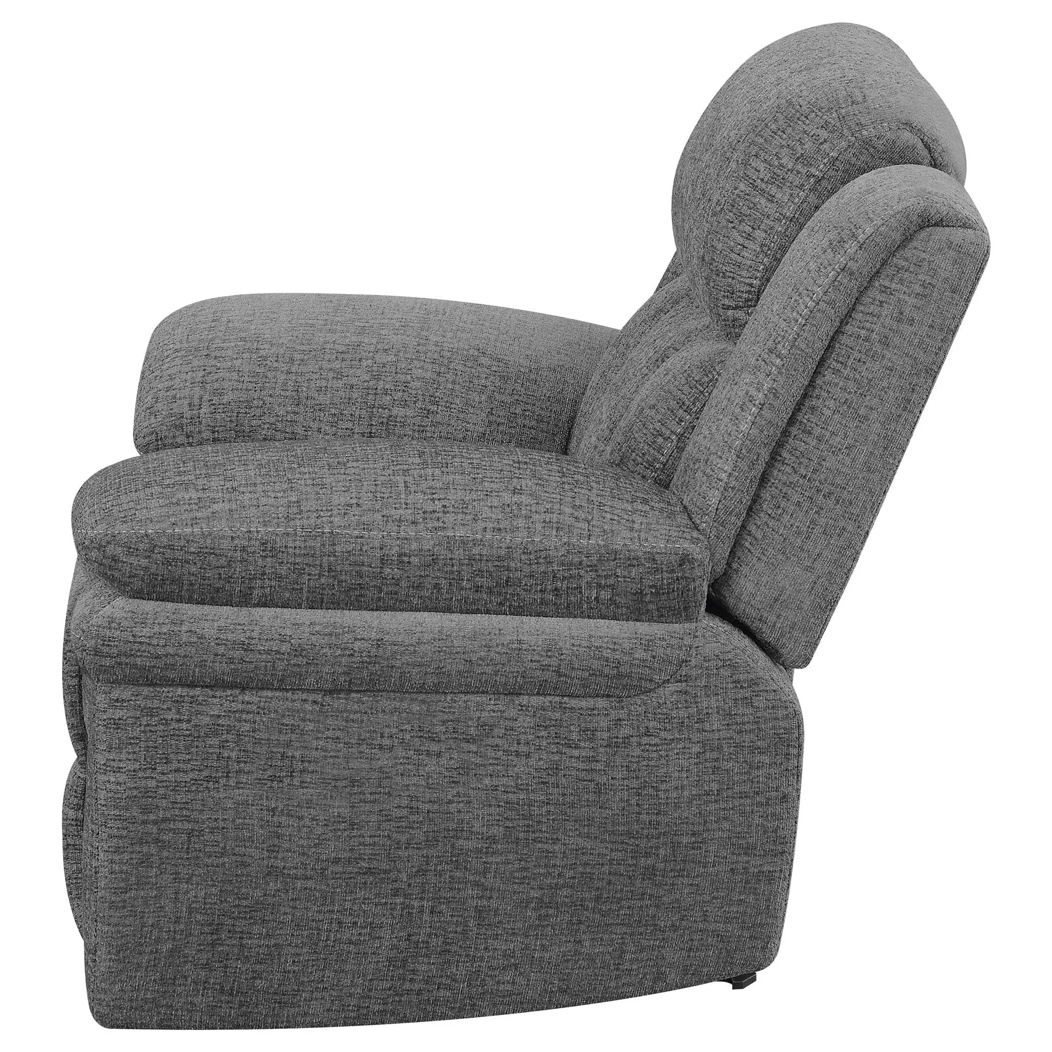 Bahrain Upholstered Power Glider Recliner Charcoal by Unique Piece Furniture