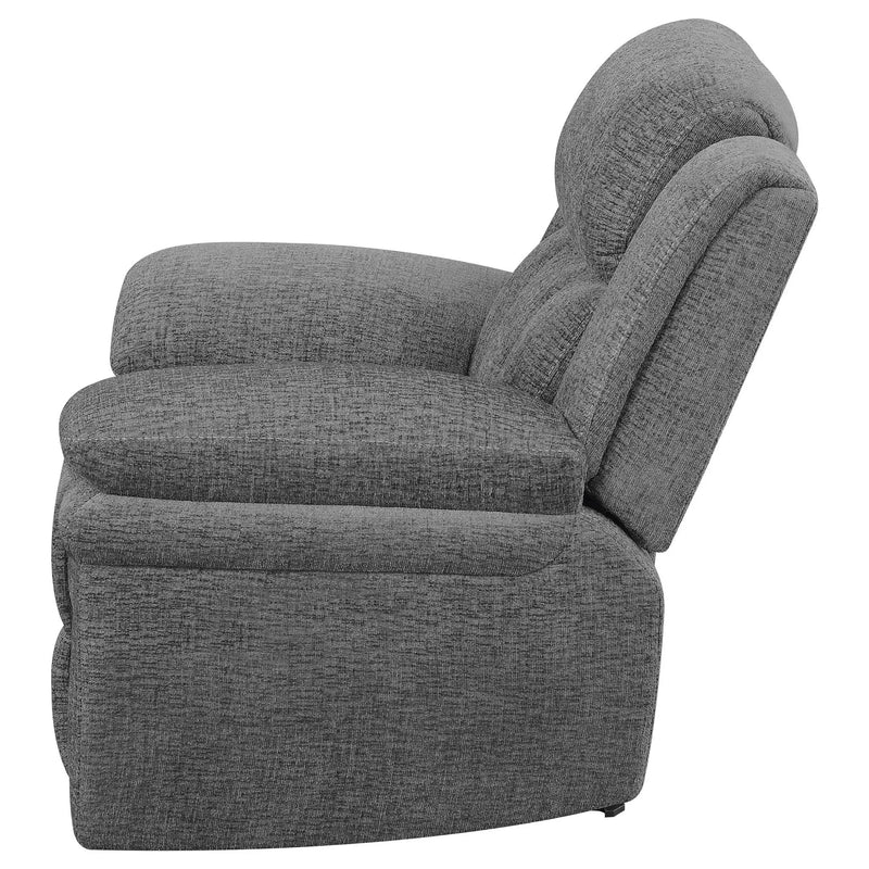 Bahrain Upholstered Power Glider Recliner Charcoal by Unique Piece Furniture